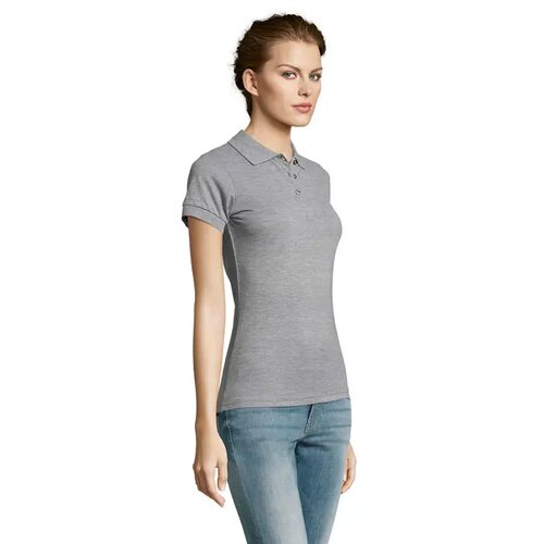 Prime dames polo200g Prime women grey melange