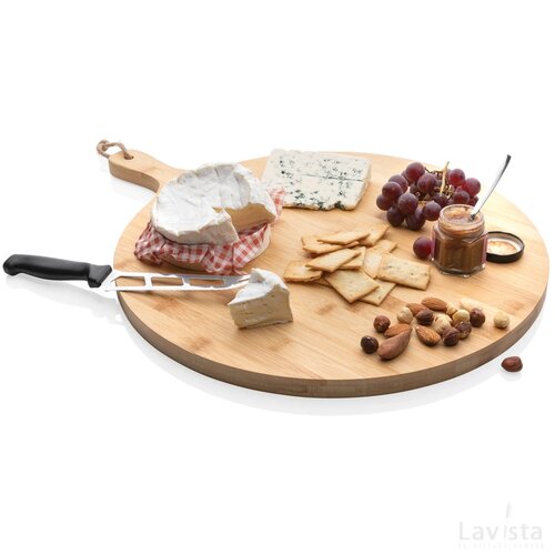 Ukiyo bamboe serveerplank rond bruin