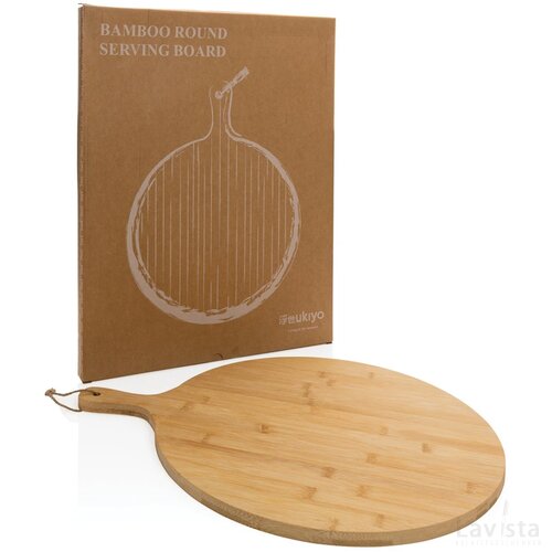 Ukiyo bamboe serveerplank rond bruin