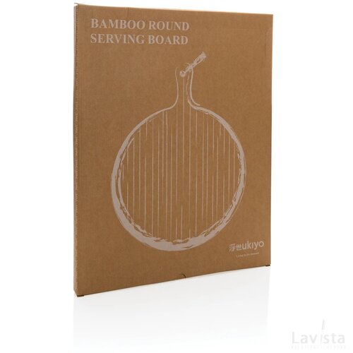 Ukiyo bamboe serveerplank rond bruin
