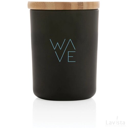 Ukiyo luxe geurkaars met bamboe deksel zwart
