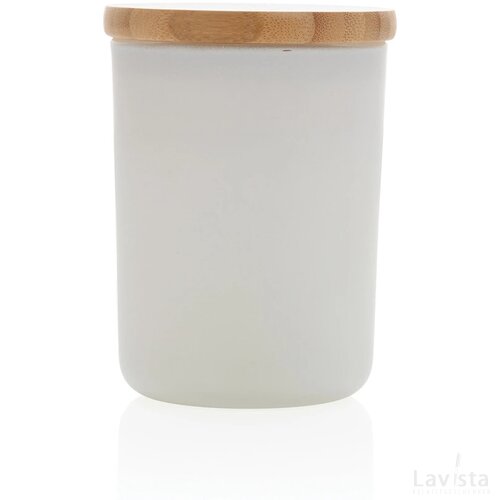 Ukiyo luxe geurkaars met bamboe deksel wit
