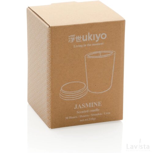 Ukiyo luxe geurkaars met bamboe deksel wit