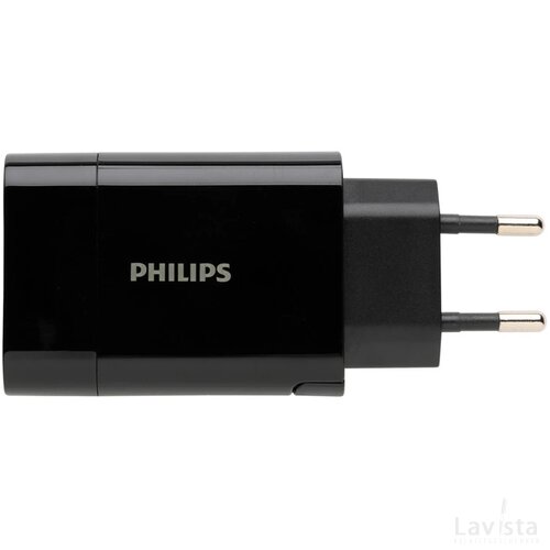 Philips 30W snellader met dual output en PD zwart