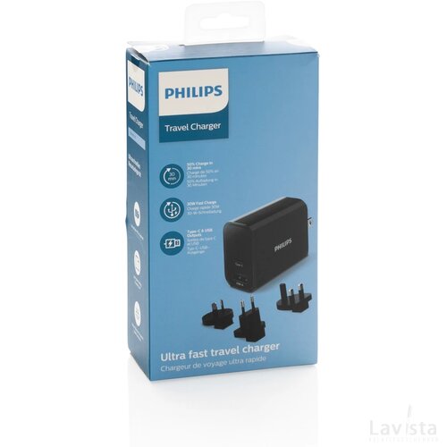 Philips 30W ultra snelle reisadapter set zwart