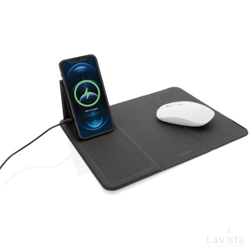 Artic magnetische 10W muismat met draadloos opladen zwart