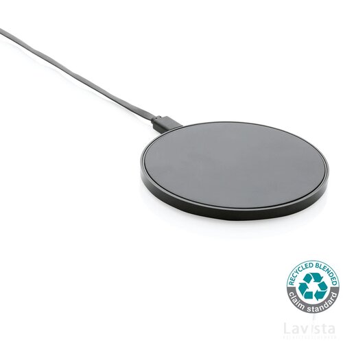 RCS standaard recycled plastic 10W draadloze lader zwart