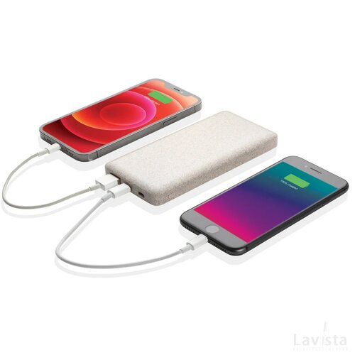 Powerbank 10.000 mAh tarwevezel khaki