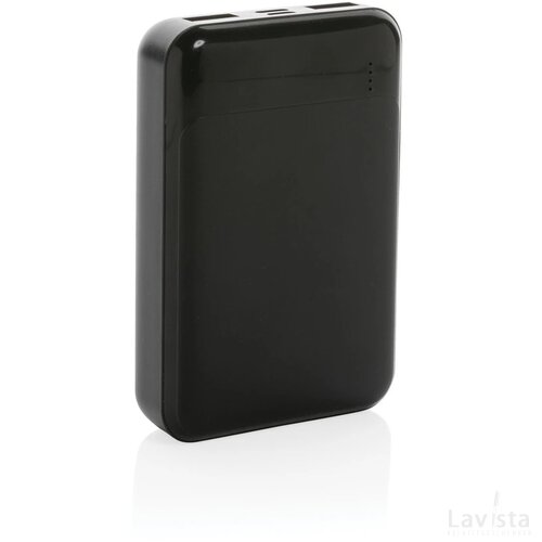 RCS standaard recycled plastic 10.000 mAh powerbank zwart