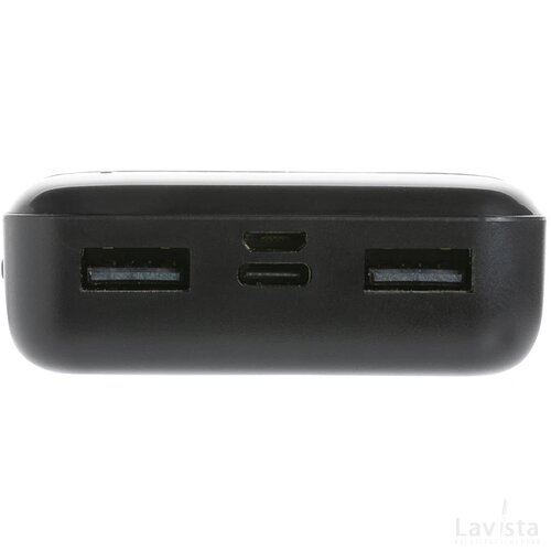 RCS standaard recycled plastic 10.000 mAh powerbank zwart