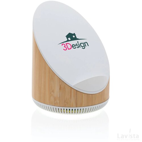 Ovate bamboe 5W luidspreker met 15W draadloze oplader bruin