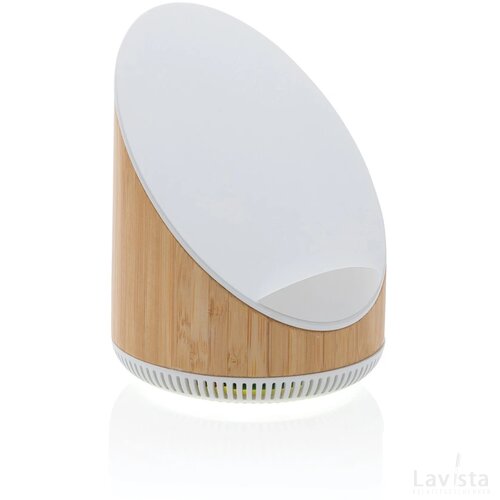 Ovate bamboe 5W luidspreker met 15W draadloze oplader bruin