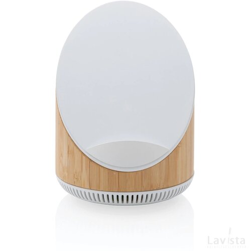 Ovate bamboe 5W luidspreker met 15W draadloze oplader bruin