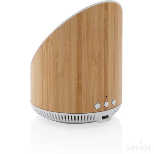 Ovate bamboe 5W luidspreker met 15W draadloze oplader bruin