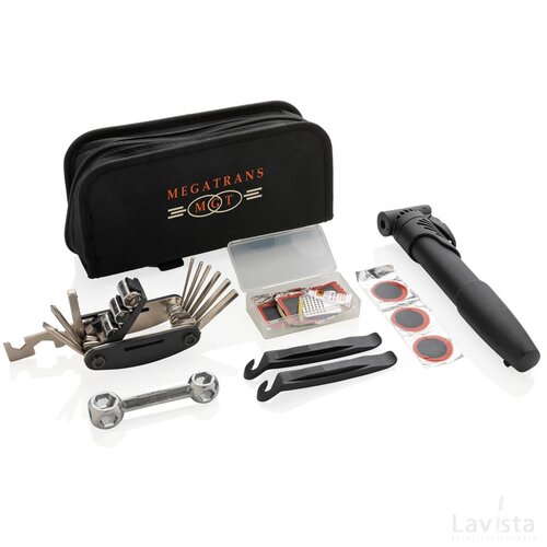 Fietsreparatieset set 17 delig zwart