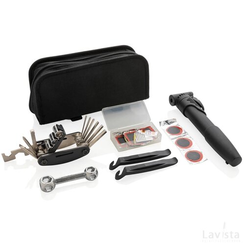 Fietsreparatieset set 17 delig zwart