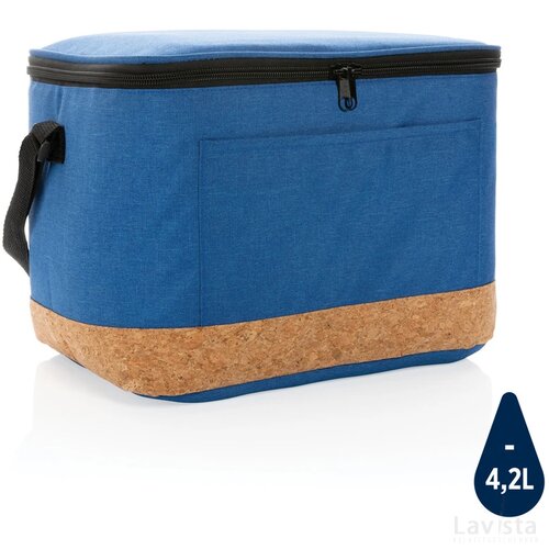 Impact AWARE™ XL RPET two tone koeltas met kurken detail blauw
