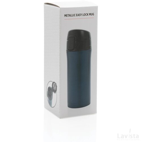 Metallic easy lock lekvrije vacuüm mok blauw