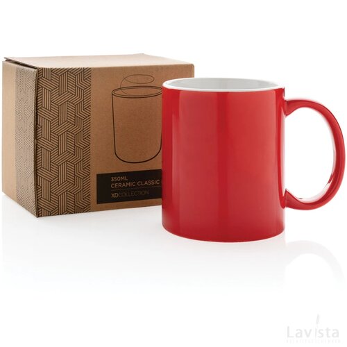 Keramische classic mok 350 ml rood