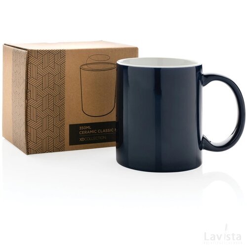 Keramische classic mok 350 ml donkerblauw