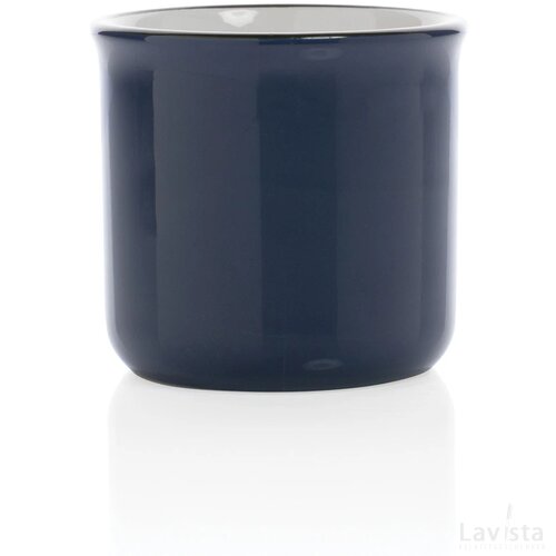 Vintage keramische mok 280 ml donkerblauw
