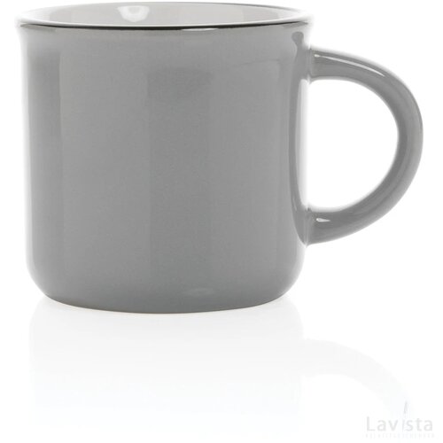 Vintage keramische mok 280 ml grijs