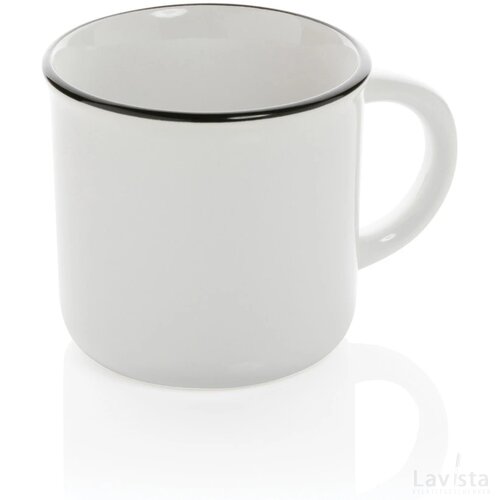 Vintage keramische mok 280 ml wit, wit