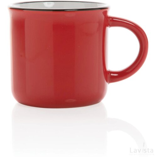 Vintage keramische mok 280 ml rood