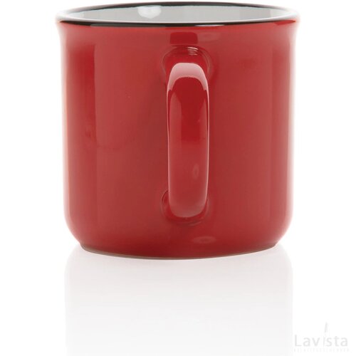 Vintage keramische mok 280 ml rood