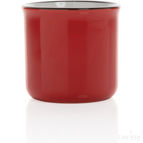 Vintage keramische mok 280 ml rood