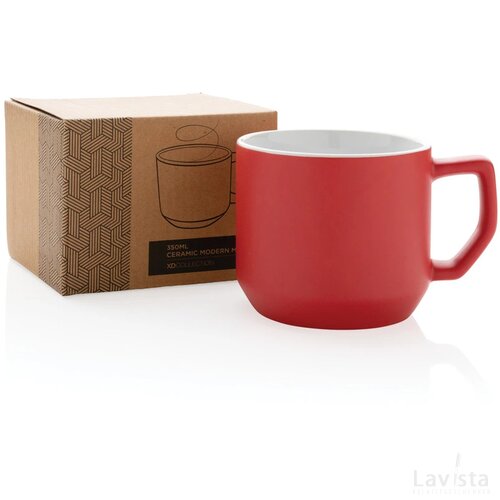 Keramische moderne mok 350 ml rood