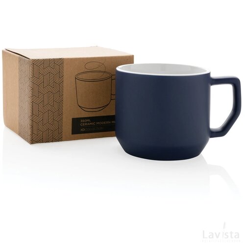 Keramische moderne mok 350 ml donkerblauw