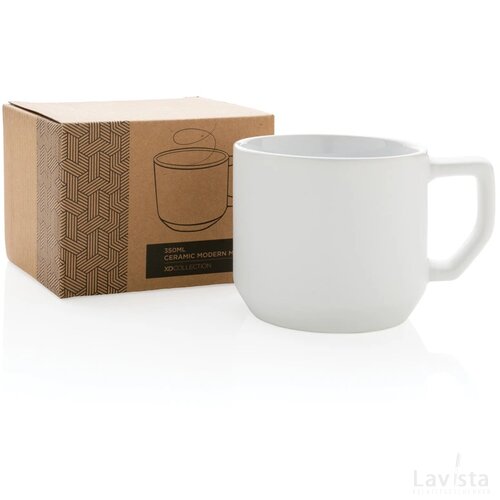 Keramische moderne mok 350 ml wit, wit