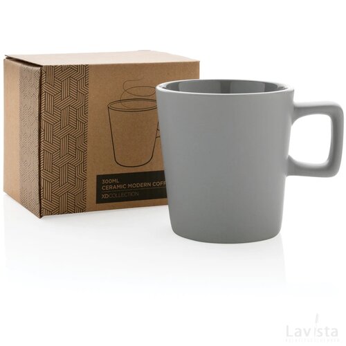 Keramische moderne koffiemok 300 ml grijs