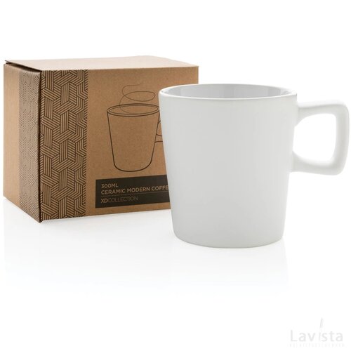 Keramische moderne koffiemok 300 ml wit, wit