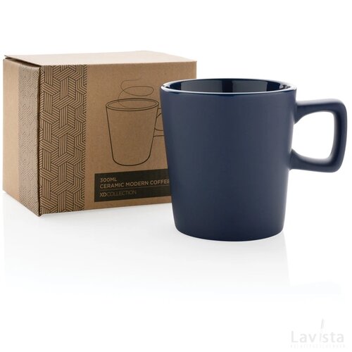 Keramische moderne koffiemok 300 ml donkerblauw