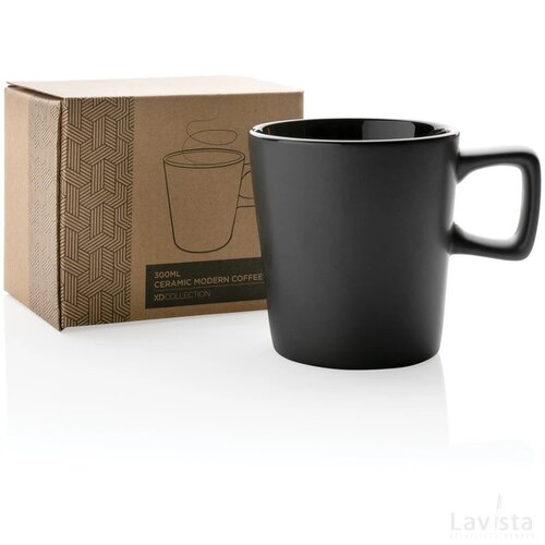 Keramische moderne koffiemok 300 ml zwart, zwart