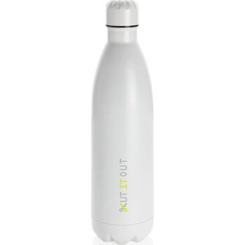 Unikleur vacuum roestvrijstalen fles 1L wit