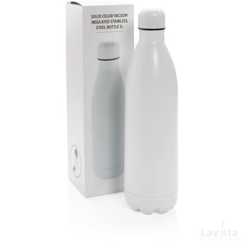 Unikleur vacuum roestvrijstalen fles 1L wit