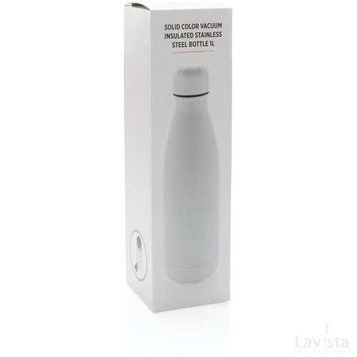 Unikleur vacuum roestvrijstalen fles 1L wit