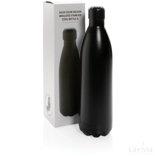 Unikleur vacuum roestvrijstalen fles 1L zwart