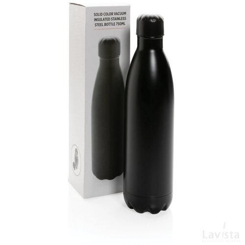 Unikleur vacuum roestvrijstalen fles 750ml zwart