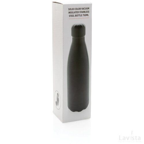 Unikleur vacuum roestvrijstalen fles 750ml zwart