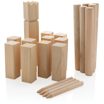 Houten kubb set bruin
