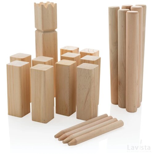 Houten kubb set bruin