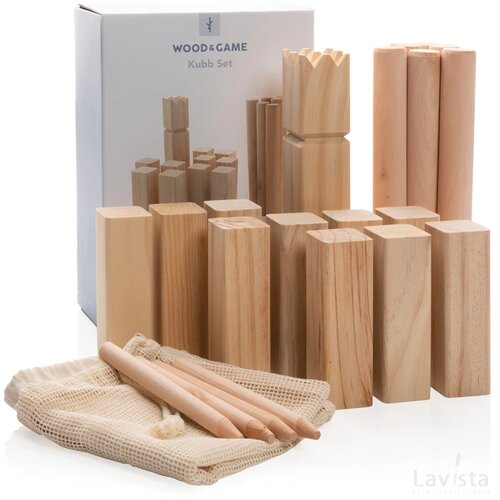 Houten kubb set bruin