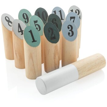 Houten werp set bruin