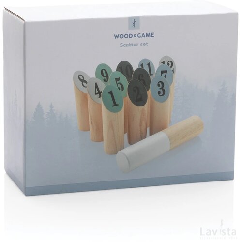 Houten werp set bruin
