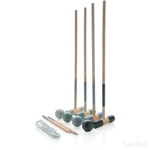 Houten croquet set bruin
