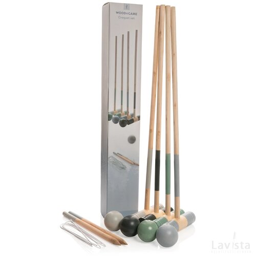 Houten croquet set bruin